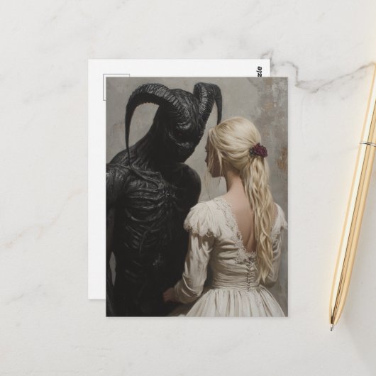 Goed en kwaad briefkaart (Voorkant / Achterkant in situ)