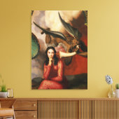 Goed en kwaad: de duivel die een jonge vrouw vertr canvas afdruk (Insitu (Woonkamer))