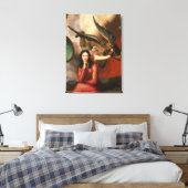 Goed en kwaad: de duivel die een jonge vrouw vertr canvas afdruk (Insitu (Slaapkamer))