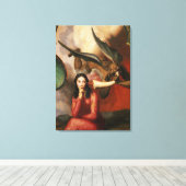 Goed en kwaad: de duivel die een jonge vrouw vertr canvas afdruk (Insitu (Houten vloer))