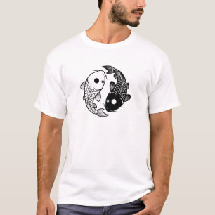 Goed en kwaad vis symbool ontwerp t-shirt