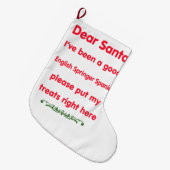 goed Engels Springer Spaniel Grote Kerstsok (Voorkant (Hangend))