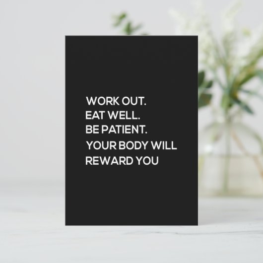 goed eten als je een patiënt bent die je lichaam z bedankkaart (Staand voorkant)