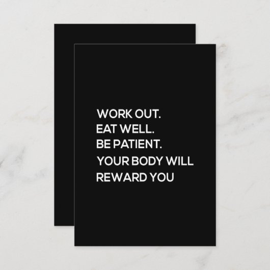 goed eten als je een patiënt bent die je lichaam z bedankkaart (Voorkant / Achterkant)