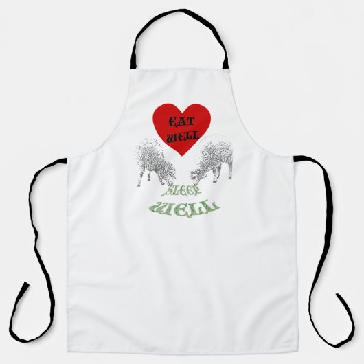 Goed eten en goed slapen schort (Voorkant)