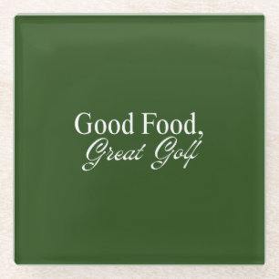 Goed eten, geweldig golf Deep Green Clubhuis Glazen Onderzetter