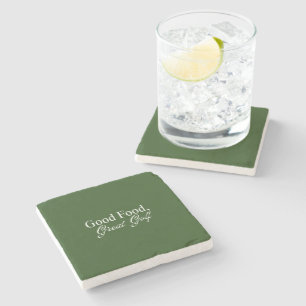 Goed eten, geweldig golf Deep Green Clubhuis Stenen Onderzetter