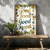 Goed eten Goed humeur Keuken Kunst met Groenten Poster