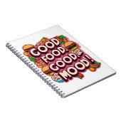 Goed eten, goed humeur: levendig spiraal Notitiebo Notitieboek (Rechterzijde)