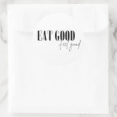 Goed eten, goed voelen ronde sticker (Tas)