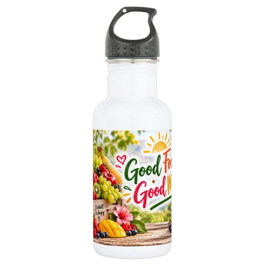 Goed Eten Goede Stemming Fruit Waterfles (Voorkant)