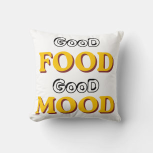 Goed eten goede stemming typografie throw kussen