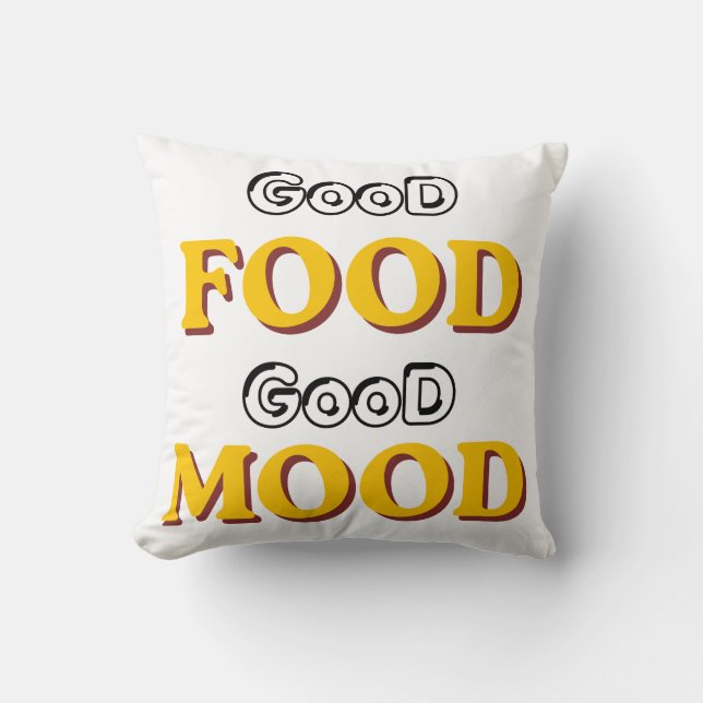 Goed eten goede stemming typografie throw kussen (Voorkant)