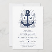 Goed geankerd | Nautical Wedding Invitation Kaart (Voorkant)