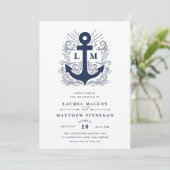 Goed geankerd | Nautical Wedding Invitation Kaart (Staand voorkant)