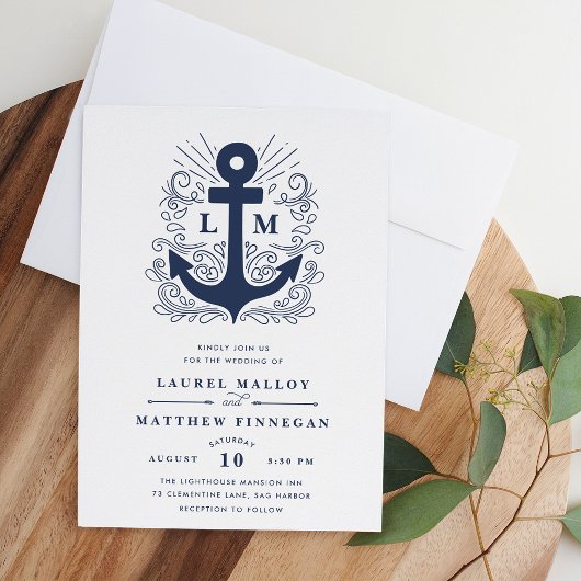 Goed geankerd | Nautical Wedding Invitation Kaart