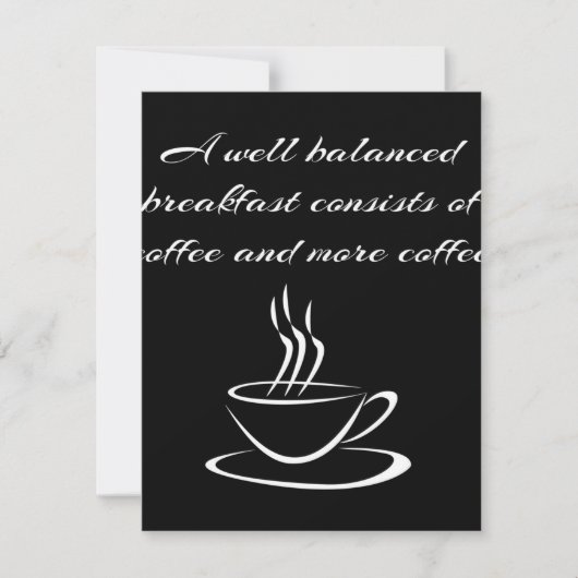 Goed gebalanceerde koffie Breakfast Caffeine Lover Kaart (Voorkant)