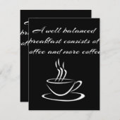 Goed gebalanceerde koffie Breakfast Caffeine Lover Kaart (Voorkant / Achterkant)