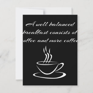 Goed gebalanceerde koffie Breakfast Caffeine Lover Kaart