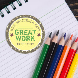 Goed gedaan | Aangepaste leraren Ronde Sticker