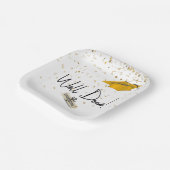 Goed gedaan Afstuderen Confetti met gouden Pet Papieren Bordje (Gebogen)