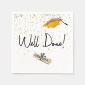 Goed gedaan Afstuderen gouden Confetti met gouden Servet (Voorkant)