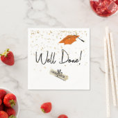 Goed gedaan Afstuderen gouden Confetti met Oranje  Servet (Insitu)
