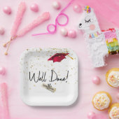 Goed gedaan Afstuderen gouden Confetti met rood Pe Papieren Bordje (Feest)