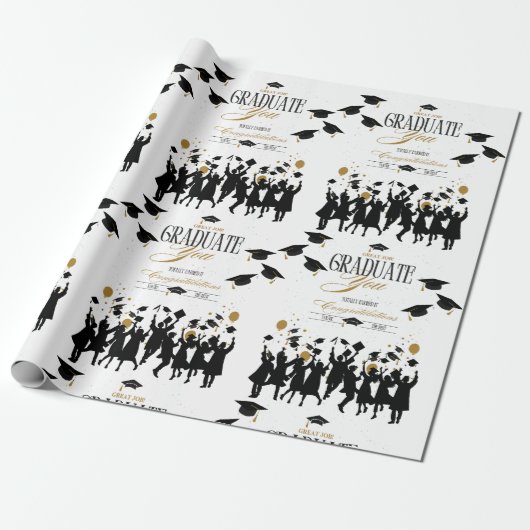 Goed gedaan, Afstuderen! Tijd om feest te vieren Cadeaupapier (Uitgerold)