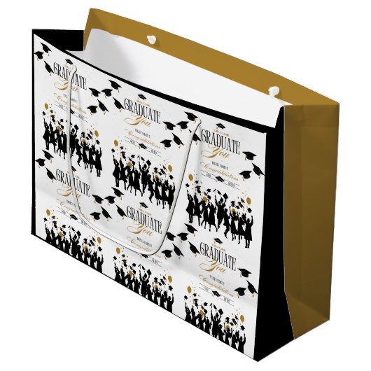 Goed gedaan, Afstuderen! Tijd om feest te vieren Groot Cadeauzakje (Voorkant Gekanteld)