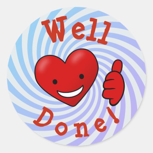 Goed gedaan award ronde sticker (Voorkant)