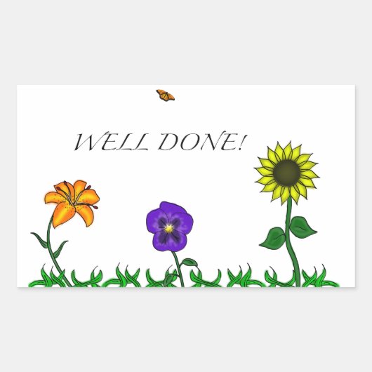 Goed gedaan bloem sticker (Voorkant)