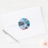 Goed gedaan! boys blauw football voetbal sticker (Envelop)