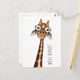 Goed gedaan! Briefkaart - Studieuze Giraffe