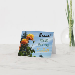 Goed gedaan briefkaarten Bravo! Uitstekende rozenk