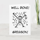 Goed gedaan Cartoon jongen je deed geweldig Kaart (Voorkant)