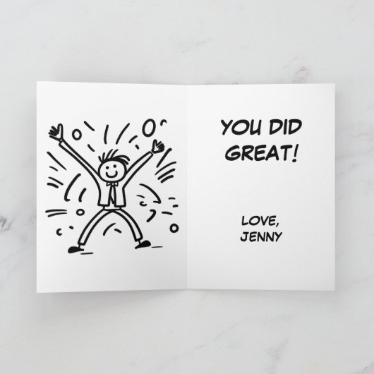 Goed gedaan Cartoon jongen je deed geweldig Kaart (Binnen)