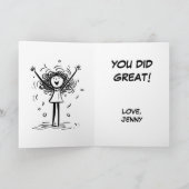 Goed gedaan Cartoon meisje je deed geweldig Kaart (Binnen)