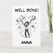Goed gedaan Cartoon tiener meisje je deed geweldig Kaart (Voorkant)