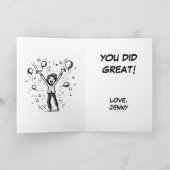 Goed gedaan Cartoon tiener meisje je deed geweldig Kaart (Binnen)