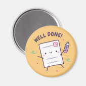 Goed gedaan, Cute Paper and Pencil Magneet (Voorkant / Achterkant)