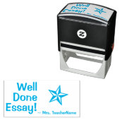 "Goed gedaan Essay!" Commendement Rubber Stamp Zelfinktende Stempel (In situ)