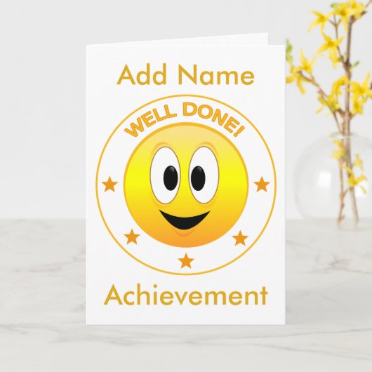 Goed gedaan Face Gepersonaliseerd Kaart (Gele Bloem)