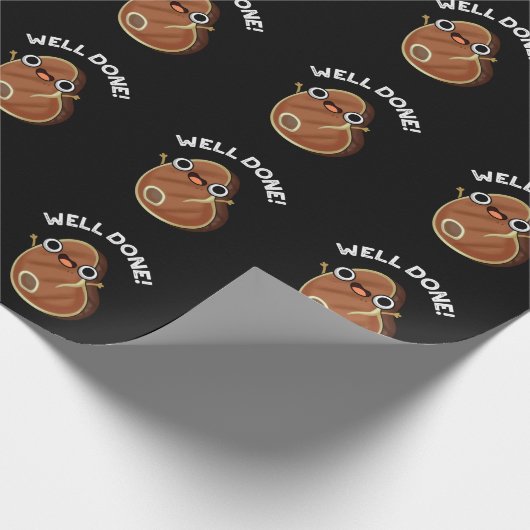 Goed gedaan Funny Steak Pun Dark BG Cadeaupapier (Hoek)