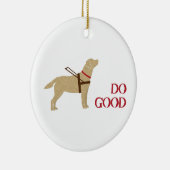 Goed gedaan - Geel Laboratorium - Ooghond zien Keramisch Ornament (Rechts)