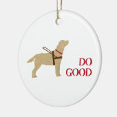 Goed gedaan - Geel Laboratorium - Ooghond zien Keramisch Ornament (Links)