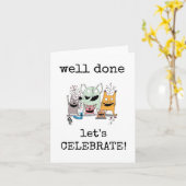 Goed gedaan, gefeliciteerd, feest, grappig kaart (Gele Bloem)