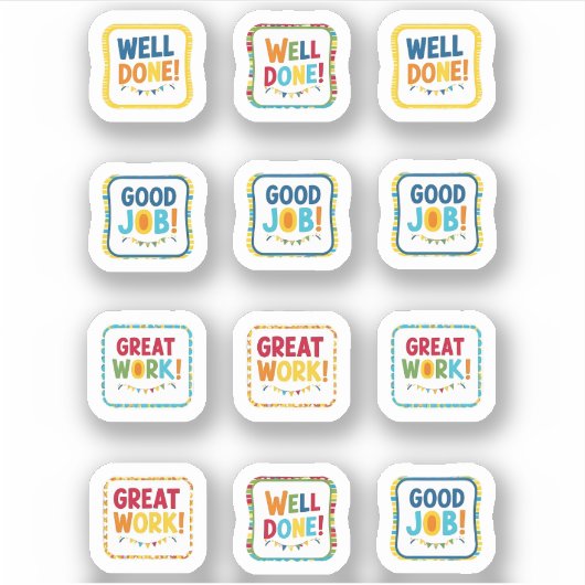 Goed gedaan, goed werk, goed bezig sticker (Voorkant)