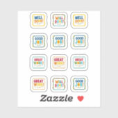 Goed gedaan, goed werk, goed werk sticker (Vel)