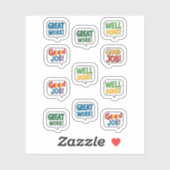 Goed gedaan, goed werk, goed werk sticker (Vel)